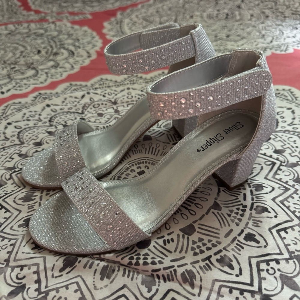 Girls Silver Heels
